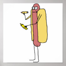 Busted Hot Dog Poster