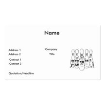 busted up bowling pins greys business card template