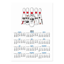 busted up injured bowling pins cartoon business card template