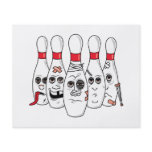 busted up injured bowling pins cartoon flyers
