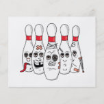 busted up injured bowling pins cartoon custom flyer