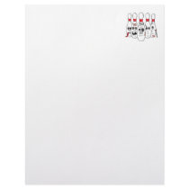 busted up injured bowling pins cartoon letterhead