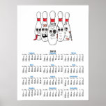 busted up injured bowling pins cartoon print