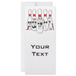 busted up injured bowling pins cartoon rack card template