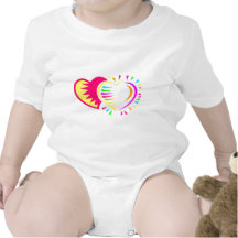 Busting out rainbow hearts bodysuits
