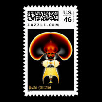 Busty Beast Fractal Postage Stamp stamps