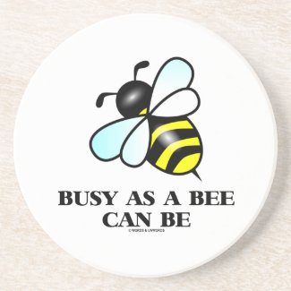 Busy As A Bee Can Be (Bee Drawing) Coasters