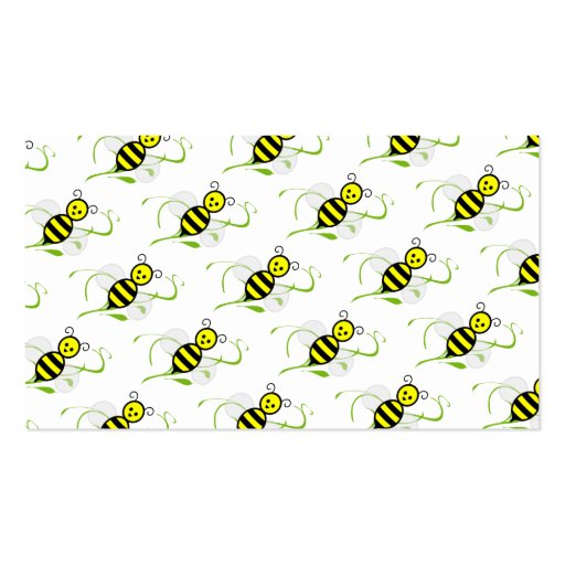 Busy Bee Clip Art Business Card Templates (back side)