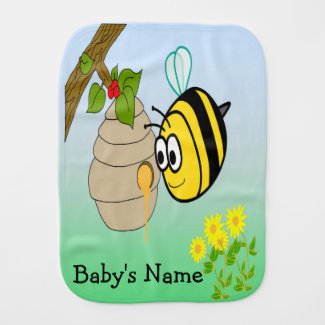 Busy Bee Cute Baby Burp Cloth