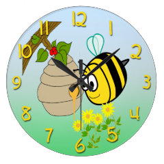 Busy Bee Cute Kid's Round Wall Clock