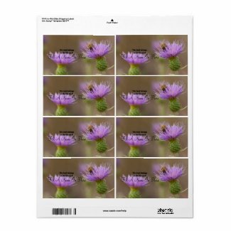 Busy Bee On Purple Thistle Photograph Personalized Shipping Label