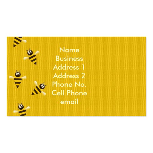 Busy Bee Profile Card Business Card Templates (front side)