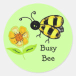 Busy Bee with Yellow Flower Sticker