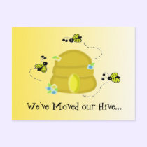 Busy Bees We've Moved postcards