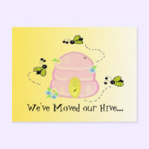 Busy Bees We've Moved postcards
