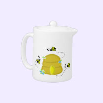 Busy Bees with Their Beehive teapots