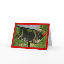 Busy Bird Feeder Greeting Card
