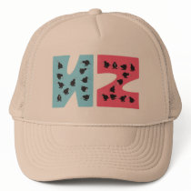 Busy Kiwi Blue and Pink hats by adellaandmella Busy Kiwi Blue and Pink hats