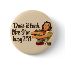 Busy Mom Pinback Button