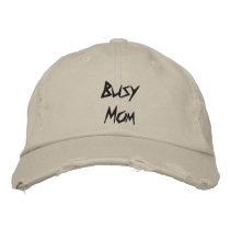 Busy Mom embroidered hats by twinacious Busy Mom embroidered hats