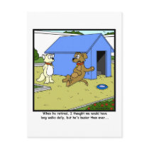 Busy retirement: Dog Cartoon Postcard
