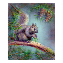 BUSY SQUIRREL by SHARON SHARPE posters by sharonsharpe BUSY SQUIRREL by SHARON SHARPE posters