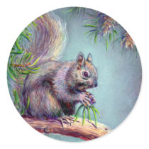 BUSY SQUIRREL by SHARON SHARPE stickers by sharonsharpe BUSY SQUIRREL by SHARON SHARPE stickers