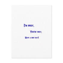 Busy Ugly Postcard