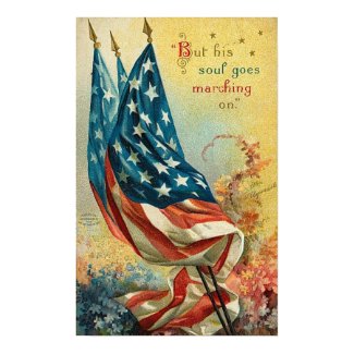 But His Soul Goes Marching On print