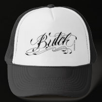 BUTCH - White On Black Trucker-Style Baseball Cap hats by ianharvie BUTCH - White On Black Trucker-Style Baseball Cap hats