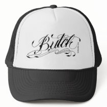 BUTCH - White On Black Trucker-Style Baseball Cap hats by ianharvie BUTCH - White On Black Trucker-Style Baseball Cap hats