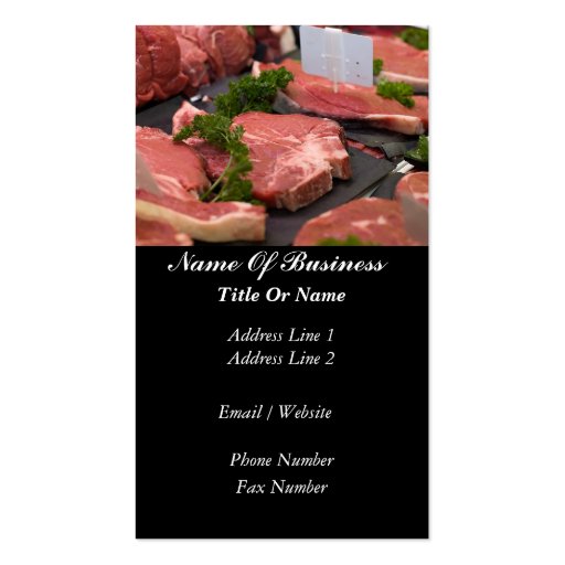 Butcher Business Card (front side)