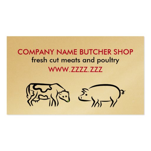 Butcher shop Business Cards (back side)
