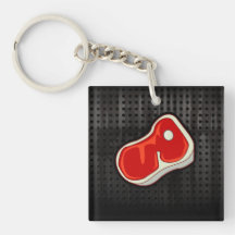Butcher's Steak; Black Acrylic Keychains