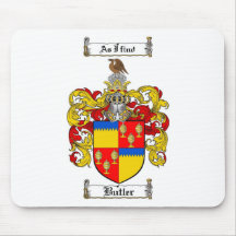 BUTLER FAMILY CREST -  BUTLER COAT OF ARMS MOUSE PAD