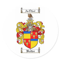 BUTLER FAMILY CREST - BUTLER COAT OF ARMS stickers by heraldics BUTLER FAMILY CREST - BUTLER COAT OF ARMS stickers