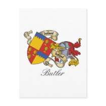 Butler Family Crest postcards by coatsofarms Butler Family Crest postcards