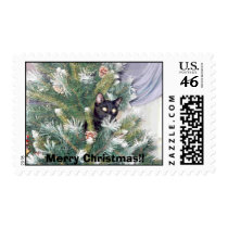 Butler in Christmas Tree Postage Stamps