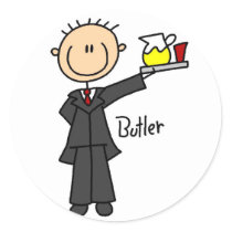 Butler Stick Figure Sticker