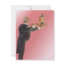 Butler with Wine Personalized Invitations
