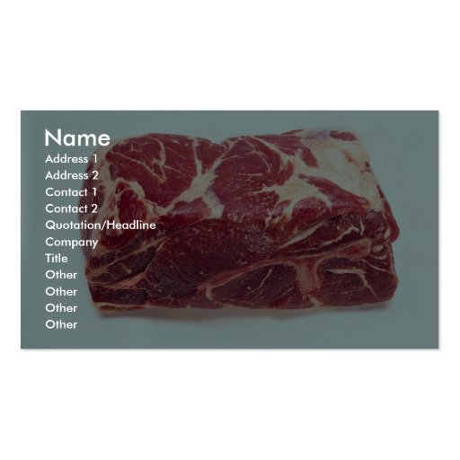 Butt pork roast business cards
