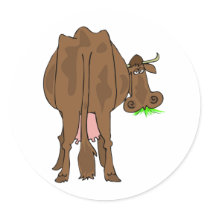 Butt Round Stickers