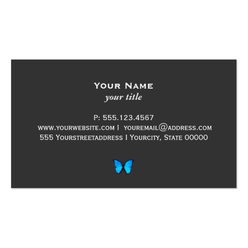 Buttefly Business Card (back side)