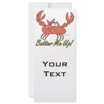 butter me up cute silly girl crab cartoon custom rack card