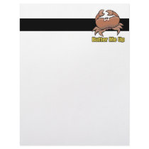 butter me up silly sad crab cartoon letterhead