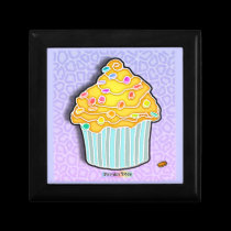 Butter Yellow & Blue Pop Art Cupcake Gift Box gift boxes