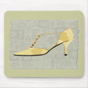 Butter Yellow Leather T Strap mousepads