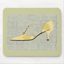 Butter Yellow Leather T Strap mousepads by ElainePlesser Butter Yellow Leather T Strap mousepads