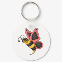 Butterbee Girl with Pink Wings keychains