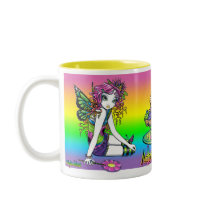"Buttercup & Crystal" Rainbow Cup Cake Party Mug mugs